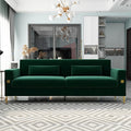 KEIKI 86 Oversized Luxury Velvet Sofa with Armrest and Removable Plush Cushions Modern Style Gold Accents 3-Seater Couch with Solid Legs Easy Assembly for Living Room Apartment Green