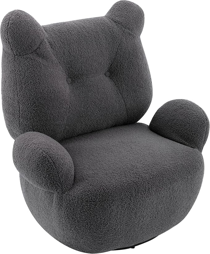 wivel Accent Chair Teddy Short Plush Particle Velvet Armchair360 Degree Swivel Barrel Chair for Living Room Hotel Bedroom Office Lounge