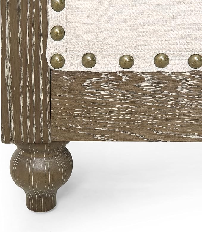 78.75''Chesterfield Sofa Couch Mid Century Modern Tufted Sofa with Rolled Arms and Nailhead 3-Seat Fabric Upholstered Couches with Solid Wood Legs for Living Room Office Beige