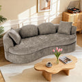 95” Modern Curved Sofa Chenille Fabric Comfy Cloud Couch No Assembly Required Half Moon Couch with Deep Seat 4 Pillows for Living Room Apartment Bedroom