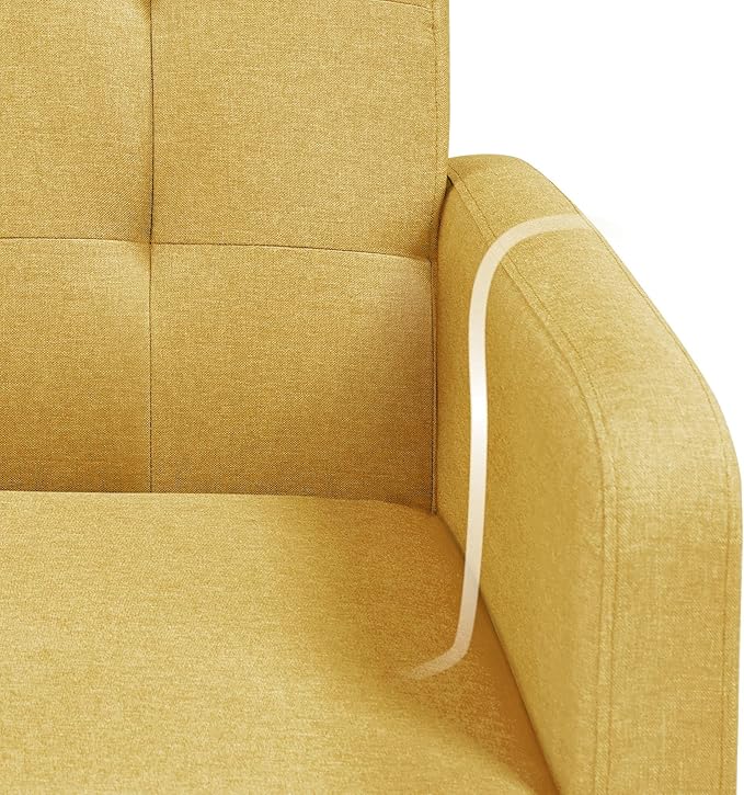 Topeakmart Mid Century Accent Chair Modern and Cozy Barrel Sofa Chair with Thick Cushion and Sturdy Wood Legs for Living Room/Bed Room/Office Waiting Area Yellow