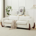 Christopher Knight Home Taki 89 Inches Sofa Couch Cozy Chenille Upholstered 3-Seater Sofa Wood Frame Couches Comfy Home Sofa Living Room and Office Lounge Seating with Armrests Beige