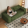 Boneless Cloud Loveseat Couch No Assembly Required Sofa in a Box 63/71 2 Seater Corduroy Compression Couch for Living Room Bedroom Apartment (Green 78.8) | Comfortable