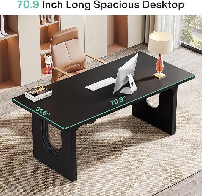 Tribesigns Modern Executive Desk 70.9 Large Office Computer Desk Conference Table Meeting Room Table Simple Workstation Business Furniture for Home Office