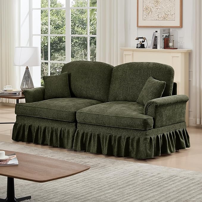 KEIKI 76 2Seat Modular Velvet Sofa Couch for Garden Home Small Space Style Conscious Nature Lovers Warm Inviting Comfy Supportive Rest Space Elegant Premium Premium Design Green