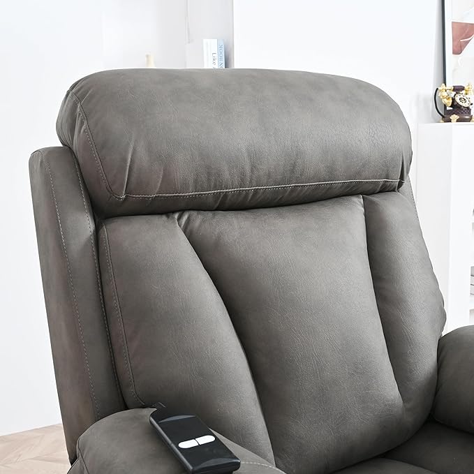 Electric Power Lift Recliner Chair for Elderly Fabric Recliner Chair for Seniors Home Theater SeatingLiving Room ChairSide Pocket Remote ControlDark Gray