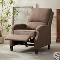 VKNOW Recliner Chair Fabric Recliner with Soft Armrest Home Theater Seating with Adjustable Push Back and Lumbar Support Single Sofa for Adults Lounge Chair for Living Room Bedroom（Brown）