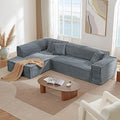 CHITA Modular L-Shaped Sofa Oversized Deep Seat Sectional Couch Modern Comfy Boneless Sofas for Living Room Left Facing Chaise and Soft Corduroy Fabric No Assembly Dark Gray