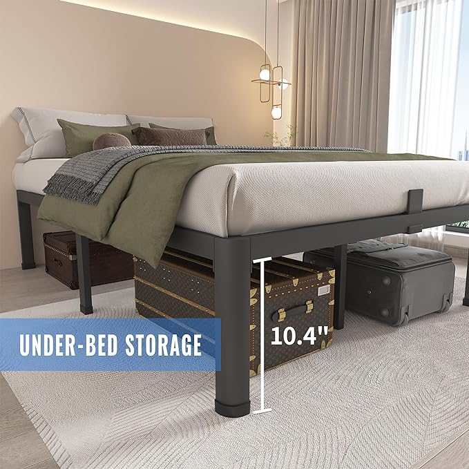 MAF 12 Inch Twin XL Metal Platform Bed Frames with Round Corner Legs Mattress Slide Stopper 3000 LBS Heavy Duty Steel Slats Support No Box Spring Needed Noise Free