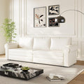healthomse 93.7 King Size Pull Out Sofa Bed 3-in-1 Faux Leather Convertible Sleeper Sofa with Ultra Rolled Armrests Tufted Modern Sofa with 3 Pillows for Bedroom Living Room Apartment