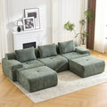 120.5 Modular Sectional Sofa Chenille Upholstered Boneless Couch Modern Deep Seat Cloud Sectional Couches for Living Room Oversized U-Shaped Couch with 2 Ottoman No Assembly Green