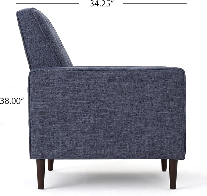 Christopher Knight Home Mervynn Mid-Century Modern Fabric Recliners 2-Pcs Set Dark Blue