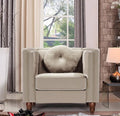 Lexie Velvet Upholstered Mid Century Modern Style Cozy Reading Side Club Arm Sitting Accent Chairs for The Bedroom Living Nursery Kids Room and Home Office Ivory