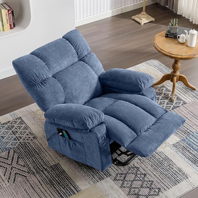 Fantasylab Power Lift Recliner Chairs Modern Power Lift Chair with Heat and Massage Lift Chair Recliners for Elderly Recliner Sofa USB Port Remote Control Adjustable Furniture