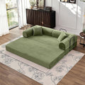 79 5-in-1 Convertible Sofa Bed Luxe Comfort Sleeper with Sturdy Frame No Assembly Corduroy Couch for Living Room Apartment &amp Relaxation Light Green
