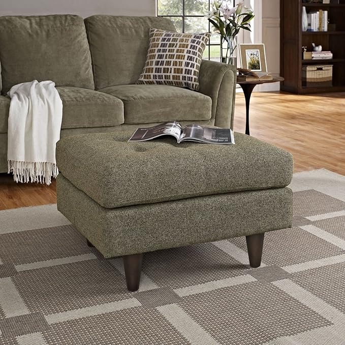 Modway EEI-1667-OAT Empress Mid-Century Modern Upholstered Fabric Ottoman In Oatmeal