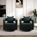 Aoiy &amp Wifon 28.95 W Swivel Accent Chairs for Living Room 360 Degree Swivel Barrel Chair Living Room Accent Chair Boucle Green 2PACK