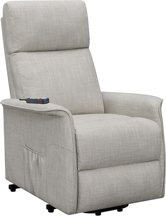 Coaster Home Furnishings - Henrietta - Fabric Upholstered Power Lift Massage Chair with Heat &amp Massage Functions USB Charging Port and Wired Remote - Living Room - Beige - 609407P