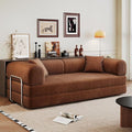 KEIKI 78.8 inch Compression Sofa Convertible Floor Sofa Bed Comfy Futon Couch Sleeper Bed Corduroy Folding Loveseats for Living Room Brown