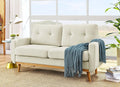 67.7'' Mid-Century Modern Loveseat Sofa Comfy Cloud Couch with Button Tufted Design Small Space Sofa for Bedroom Office Apartment (Beige)