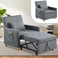 Sleeper Sofa Chair Bed 3-in-1 Single Convertible ChairMulti-Functional Sleeper Chair with Soft Fabric for Living Room Dorm Apartment Bedroom or Office (Drak Grey)