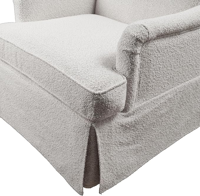 Art Leon Swivel Barrel Chairs Set of 2 - Modern Upholstered Swivel Barrel Chair Fabric Upholstered Accent Arm Chairs with Metal Base Modern Living Room Chairs Sofa Chairs for Bedroom White