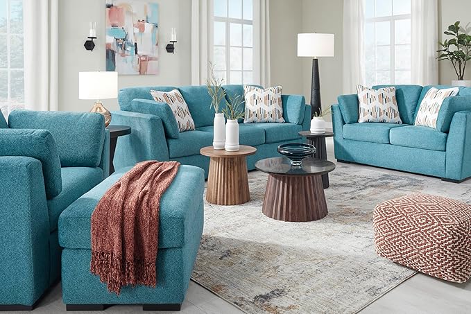 Signature Design by Ashley Keerwick Modern Upholstered Oversized Chair Blue