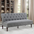 Rosevera Larkin Upholstered Tufted Fine Polyester Chair Loveseat Sofa Bench with Armless Design Easy Assembly for Living Room Bedroom Grey