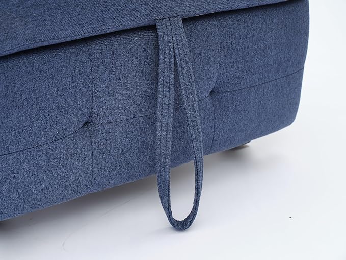 KEIKI Sleeper Chair Bed 3-in-1 Convertible Pull Out Sleeper Chair Bed Convertible Sofa Bed with USB Ports Side Pocket Single Armchair for Small Spaces Living Room Apartment Navy Blue