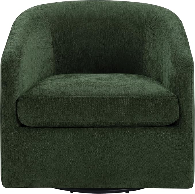 OSP Home Furnishings Parker Upholstered Swivel Tub Accent Chair Green Fabric