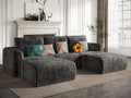EASE MOOSE Cloud Couch Sectional Sofa Large U-Shaped Oversized Modular Couch for Living Room Minimalist Boneless Couches with Ottoman 5-Seat Deep Sofas for Bedroom Chenille (Dark Grey)