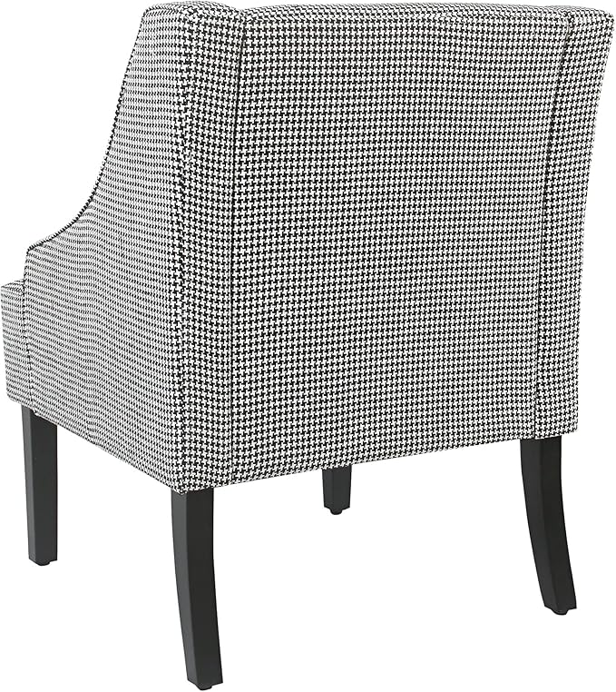 Homepop Home Decor | Upholstered Classic Swoop Arm Accent Chair | Accent Chairs for Living Room &amp Bedroom | Decorative Home Furniture Black and White