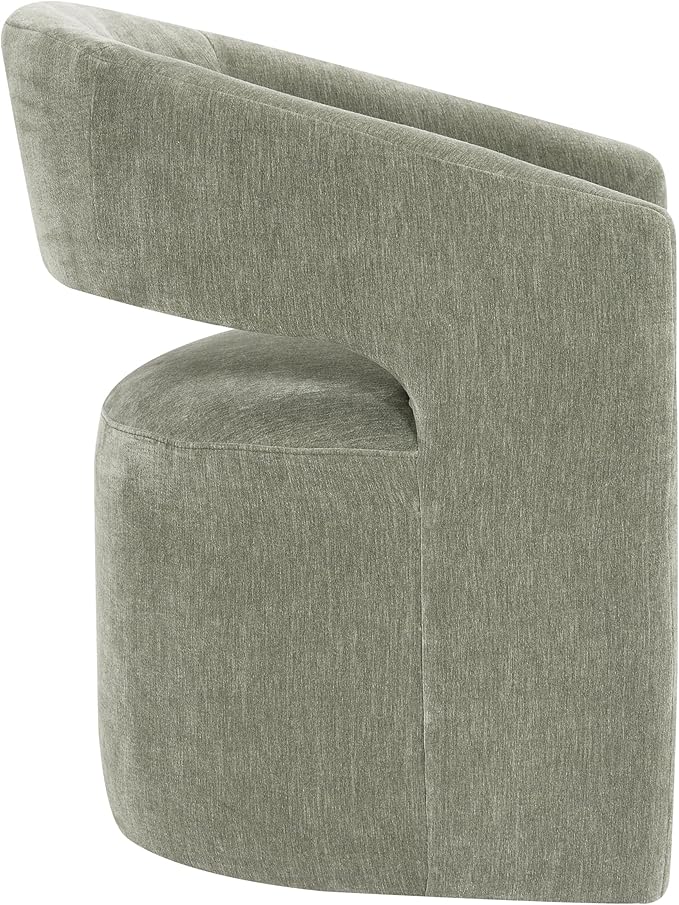 Furniture of America Arina Modern Fabric 25.6-inch Accent Chair with Barrel-Back Design Rounded Seat Pedestal-Style Base and Casters for Living Room Green