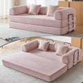 Compression Sofa Cloud Sectional SofaSofa Bed Boneless Modular Sectional Sofa with 2 Pillow Comfy Fluffy Couch with Futon Bed Perfect for Living Room Small Space
