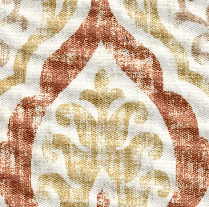 Homepop Home Decor | Upholstered Classic Swoop Arm Accent Chair | Accent Chairs for Living Room &amp Bedroom | Decorative Home FurnitureOrange and Cream Medallion