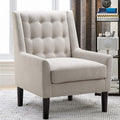 Rosevera Maci Accent ChairsMid Century Modern Armchair for Living Room Comfy Seat for Bedroom ApartmentEasy Assembly Standard Size Pearl Beige