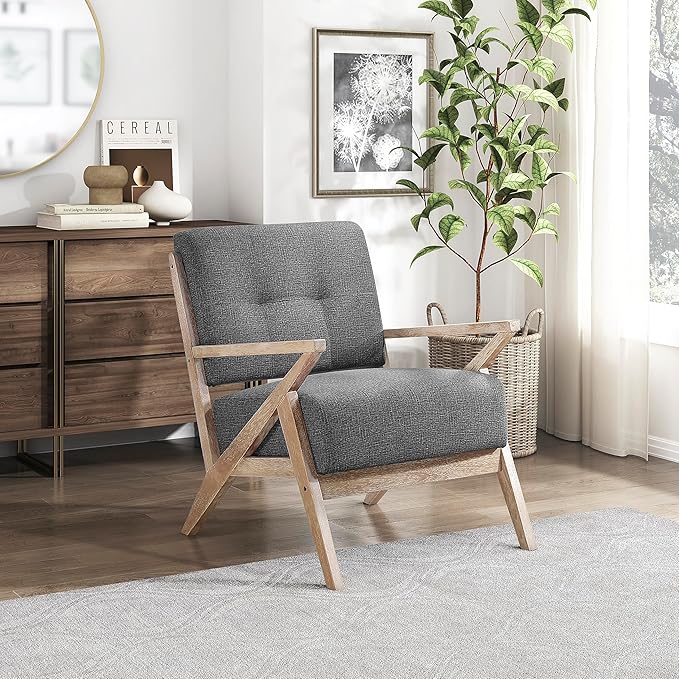Lexicon Lhasa Fabric Accent Chair Dark Gray
