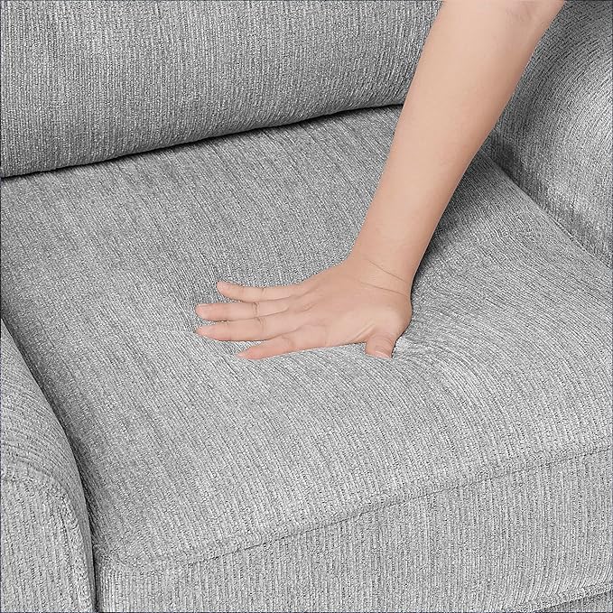 Lexicon Modern Sofa Chenille Sofa 2 Pillows Track Arm Reversible Cushions Removable Cushion Cover Easy Assembly Comfy Couch for Living Room/Office/Reading Spaces Gray