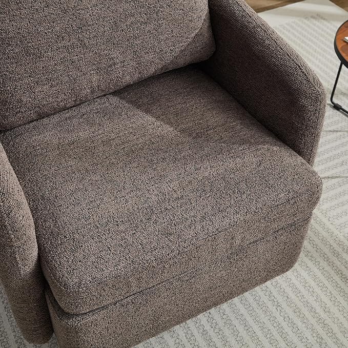 31.5 W Swivel Accent Chair and Comfy Round Accent Single Sofa Chair 360 Degree Club Chair Lounge Armchair for Living RoomBedroom.Nursery.Taupe Black Chenille YH621