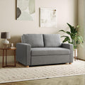 Serta Tulsa 66.1 Convertible Sleeper Loveseat Full Size Dreamcoil Comfort FingerGuard Pinch Point Protection Boucle Fabric Grey
