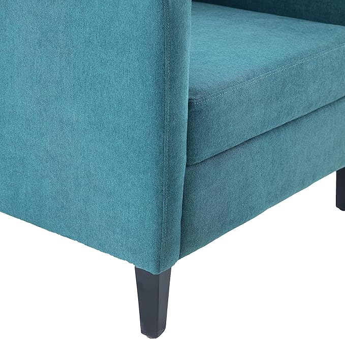 Living Room Chairs Accent Armchair with Lumbar Pillow Elegant Bedroom Reading Chair Mid Century Design Upholstered Sofa Chair Teal