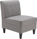 Serta Copenhagen Modern Accent Chair Button Tufted Backrest Sinuous Spring Seat Cushion Rubberwood Legs Upholstery for Living Room Bedroom and Small Spaces Polyester Woven Fabric Gray