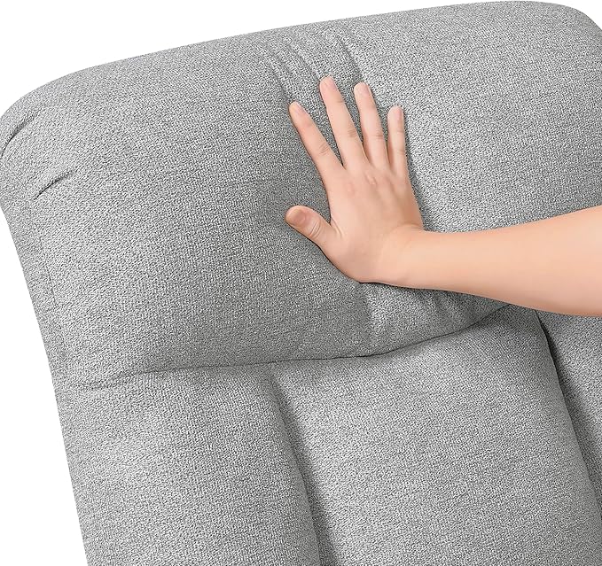 Lexicon Manual Double Recliner Couch for Living Room Chenille Fabric Upholstered Reclining Sofa Home Theater Seating Easy Assembly Recliner Couch Gray