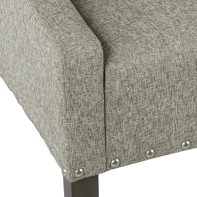 Homepop Home Decor | Upholstered Classic Swoop Arm Accent Chair | Accent Chairs for Living Room &amp Bedroom | Decorative Home Furniture Sterling Grey