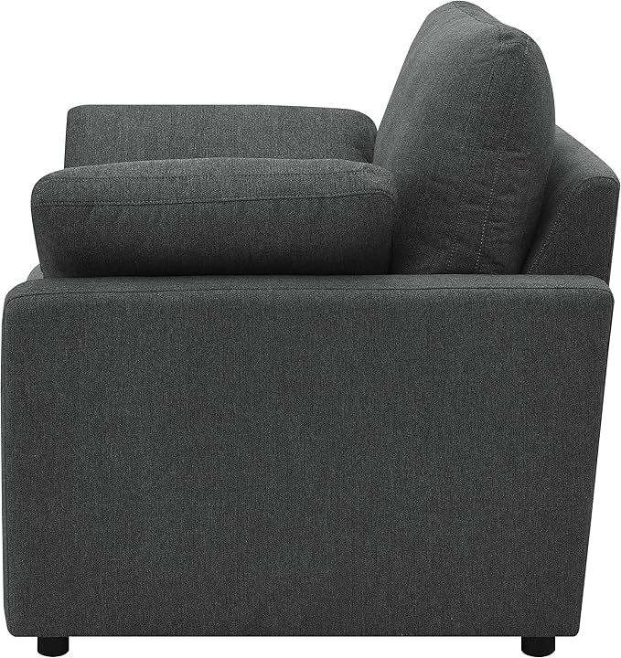 Coaster Home Furnishings - Collins - Wood and Metal - Upholstered Power Recliner Chair with Pocket Coil Seating Modular Design and Reversible Cushions - Living Room - Dark Grey - 609533P