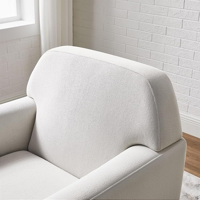 VANOMi Oversized Accent Chair Comfy Upholstered Living Room Arm Chair Thick-Cushioned Reading Chair Beige