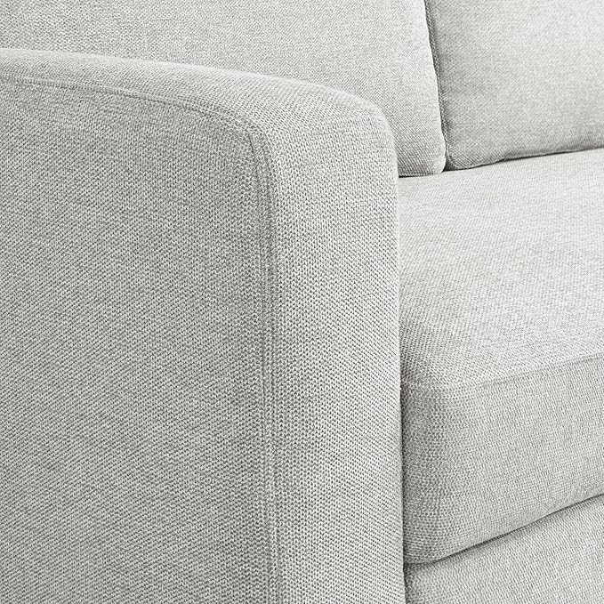 Serta Hawthorne 66.1 Slipcovered Convertible Sleeper Loveseat Full Size Dreamcoil Comfort FingerGuard Pinch Point Protection Polyester Tweed Fabric Linen