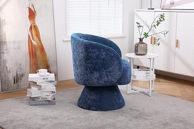 Swivel Accent Chair Armchair Round Barrel Chair in Fabric for Living Room Bedroom(Teal)