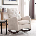 25.6 W Modern Accent High Backrest Living Room Lounge Arm Rocking Chair Two Side Pocket