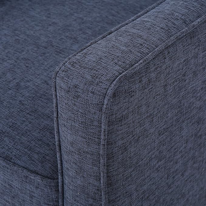 Christopher Knight Home Mervynn Mid-Century Modern Fabric Recliner Dark Blue